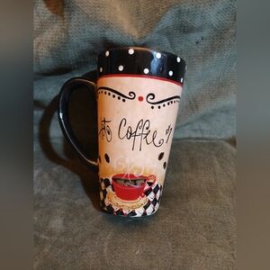 Polka Dot Coffee Mug with Red Cup Design